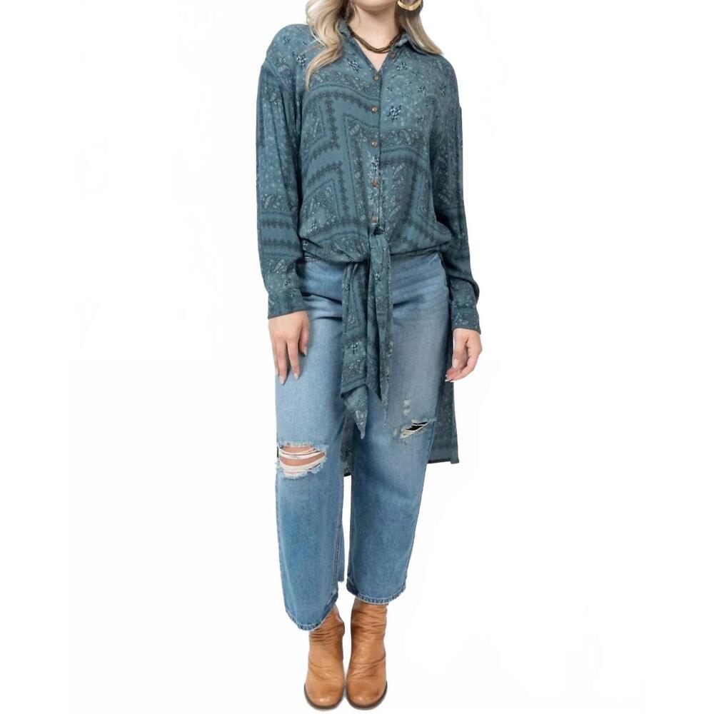 NEW IVY JANE paisley shacket in blue